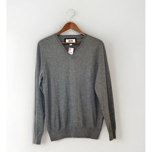 NWT Men's Joseph Abboud V-Neck Pullover Sweater Size M Long Sleeve Grey MSRP $89